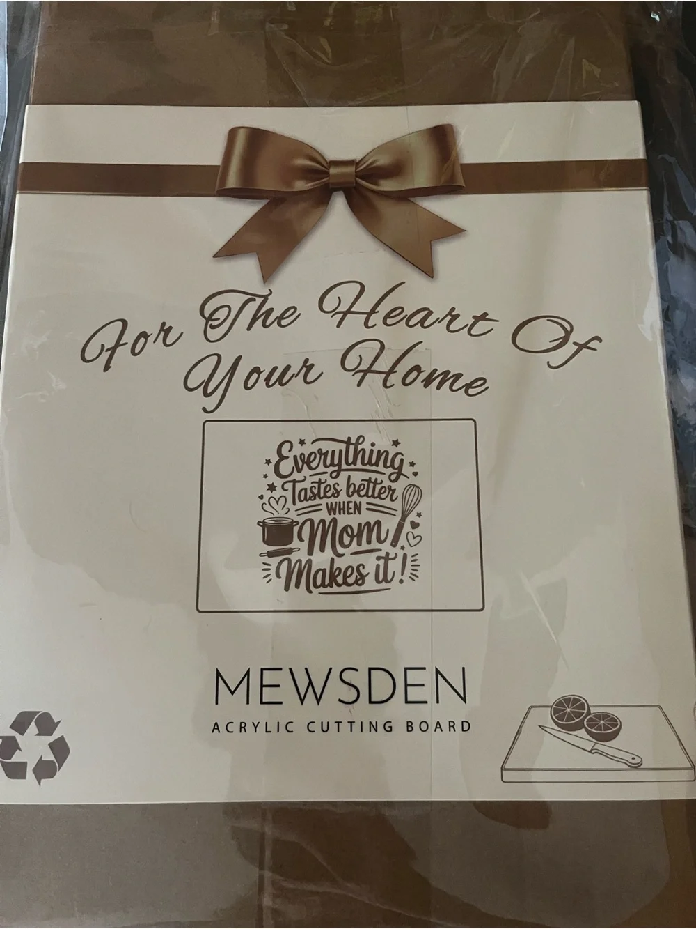 Brown & White Acrylic Cutting Board - Heart of Your Home Design